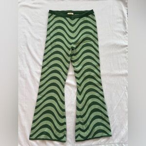 LA Hearts Green Wavy Knit Flare Pants | Size L